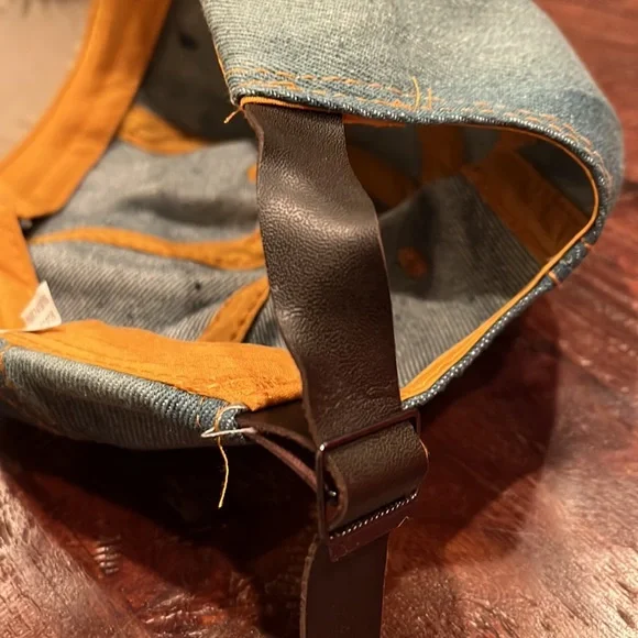 USA Ball Cap Hat stone flash bling Denim sequence Adult one size strap back vntg - Picture 10 of 12